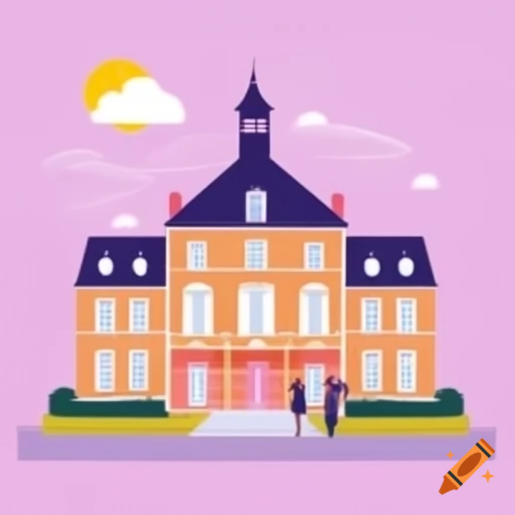 Illustration of Mairie de Francheville with people in front