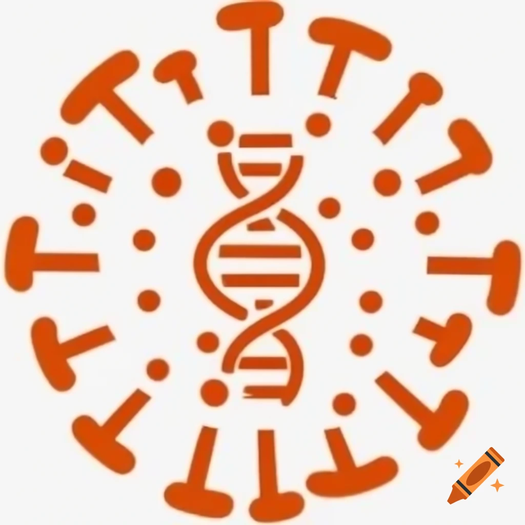 Orange DNA virus logo with spikes