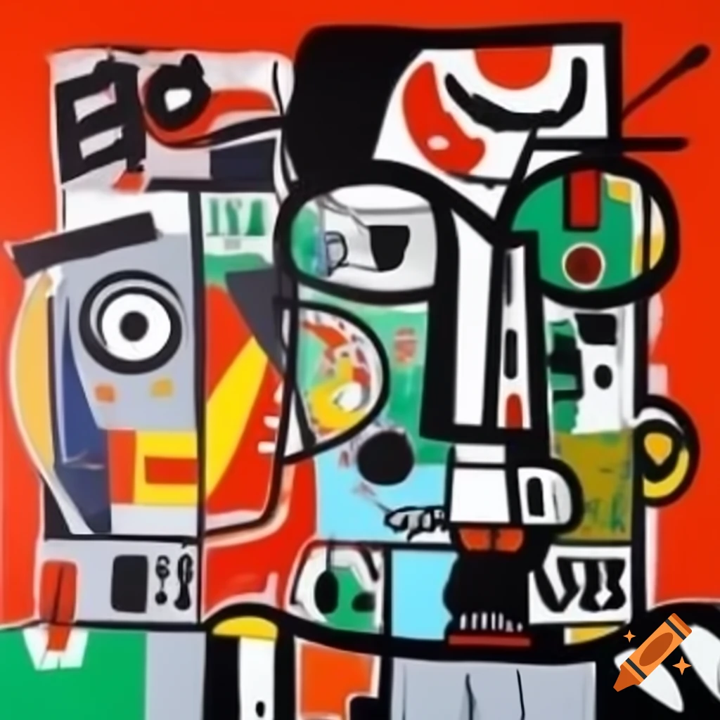 Hieronymus Bosch artwork in Jean-Michel Basquiat style