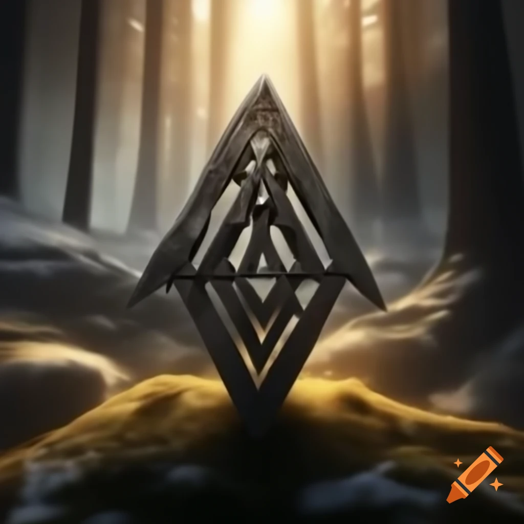 Intricate depiction of Norse rune JARA carved in ancient stone, symbolizing nature and harvest