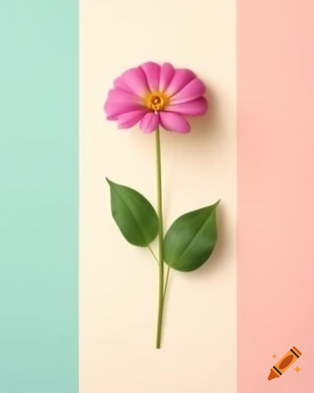 Single flower on pastel background with blank space