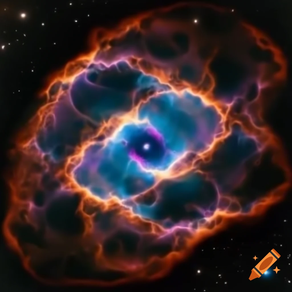 Stellar nebula in deep space with colorful gas clouds and a new star forming