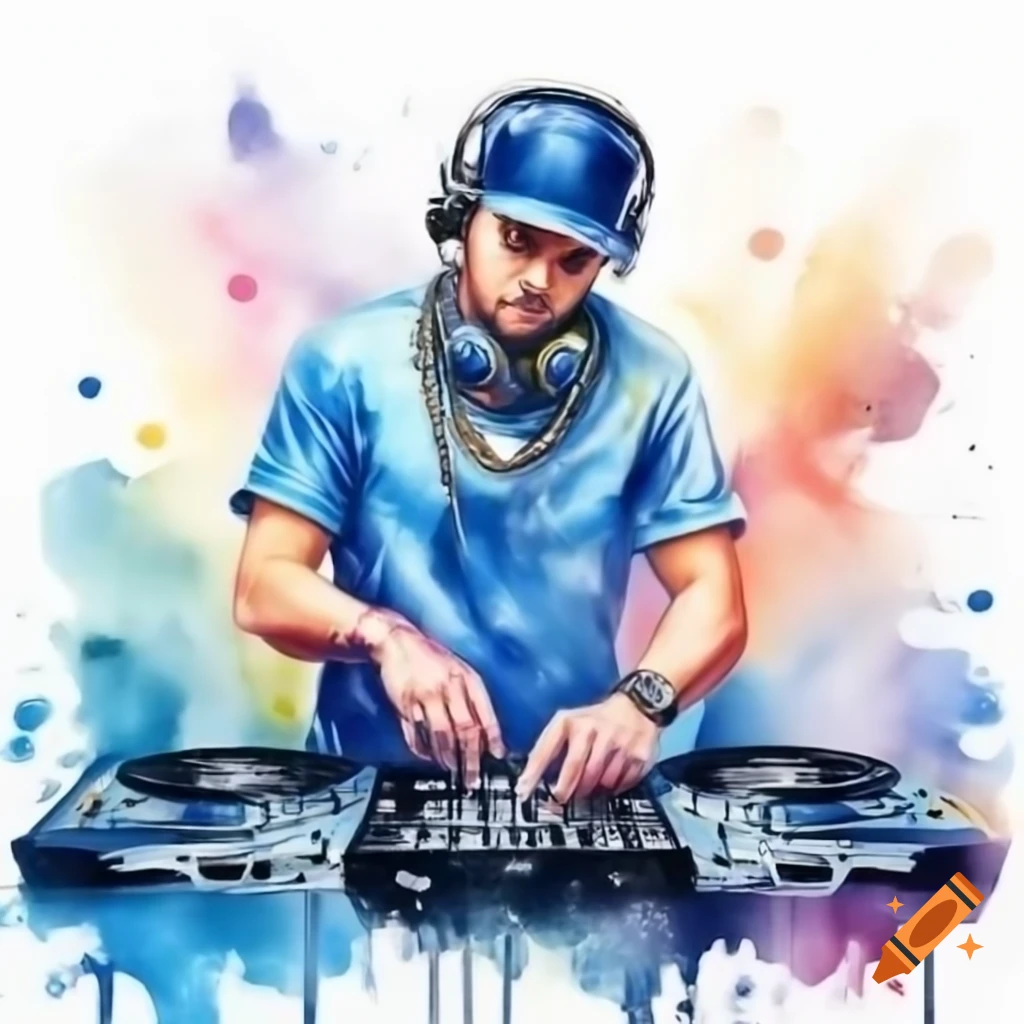 Watercolor illustration for WORLD DJ DAY