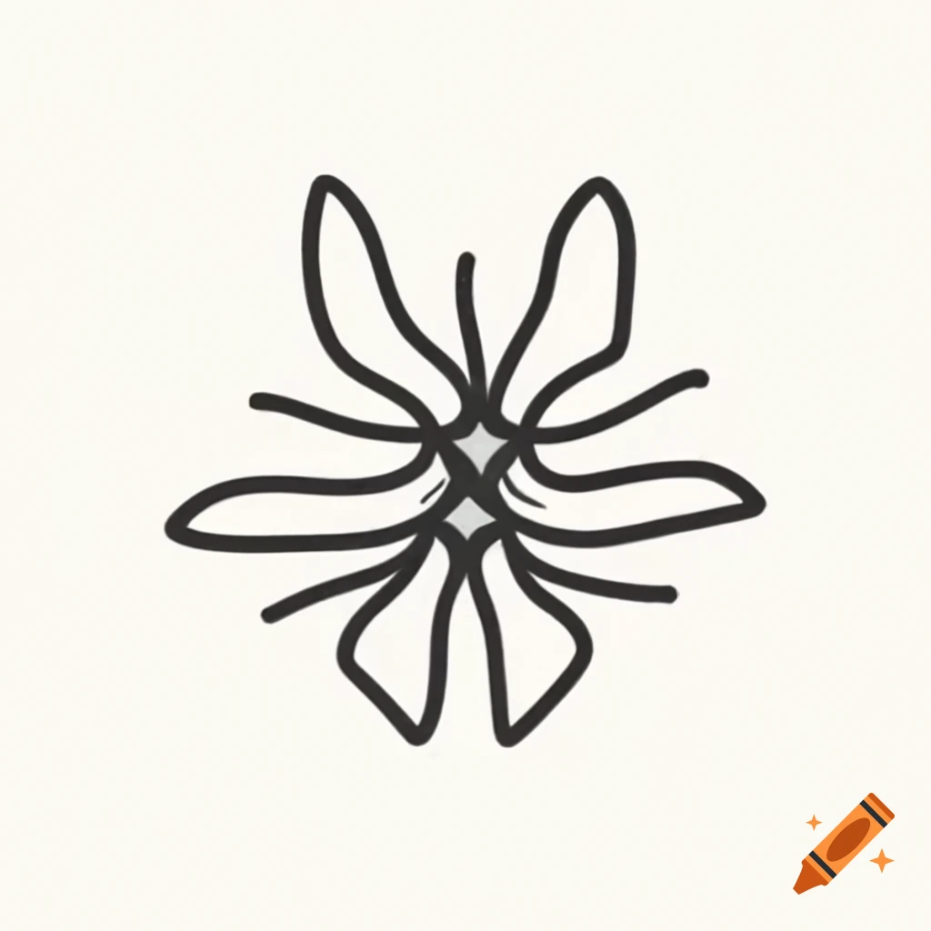 Minimalist pencil drawing of fractal caterpillar in black and white