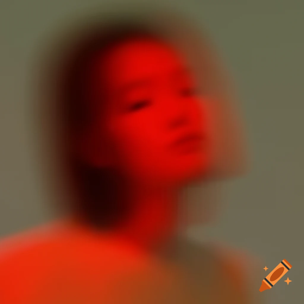 Abstract expressionistic blurred light red line on white background