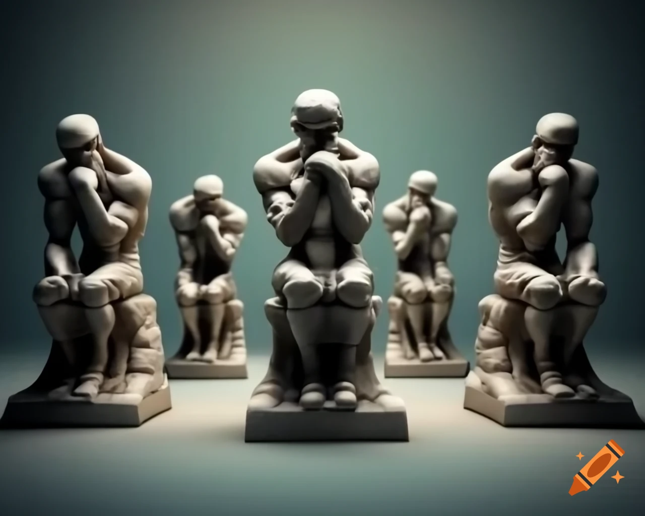 Collection of Roman thinker sculptures in one image