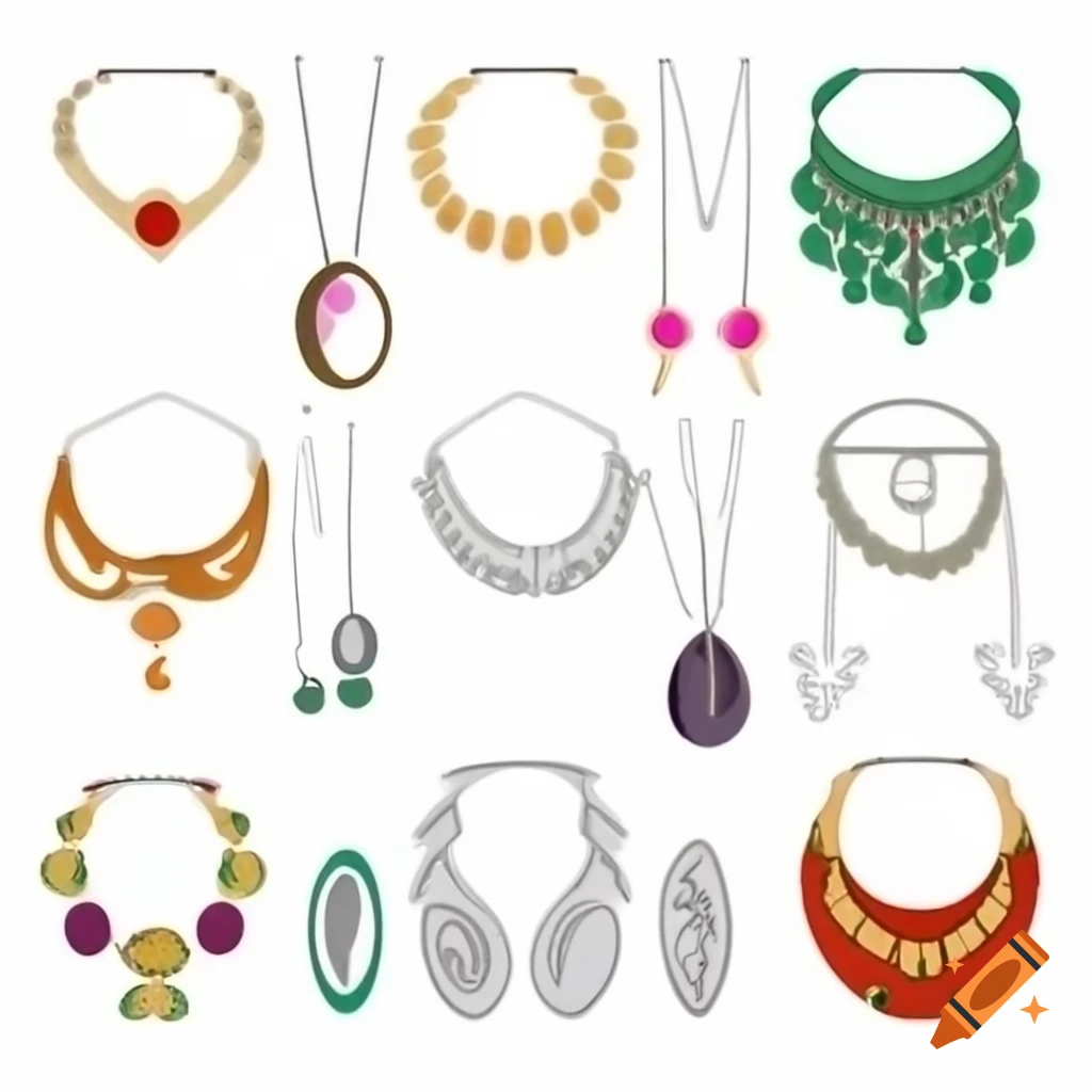 Colorful jewelry necklace design