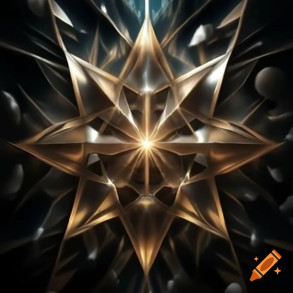 Visually striking composition with geometric shapes and symmetrical arrangements