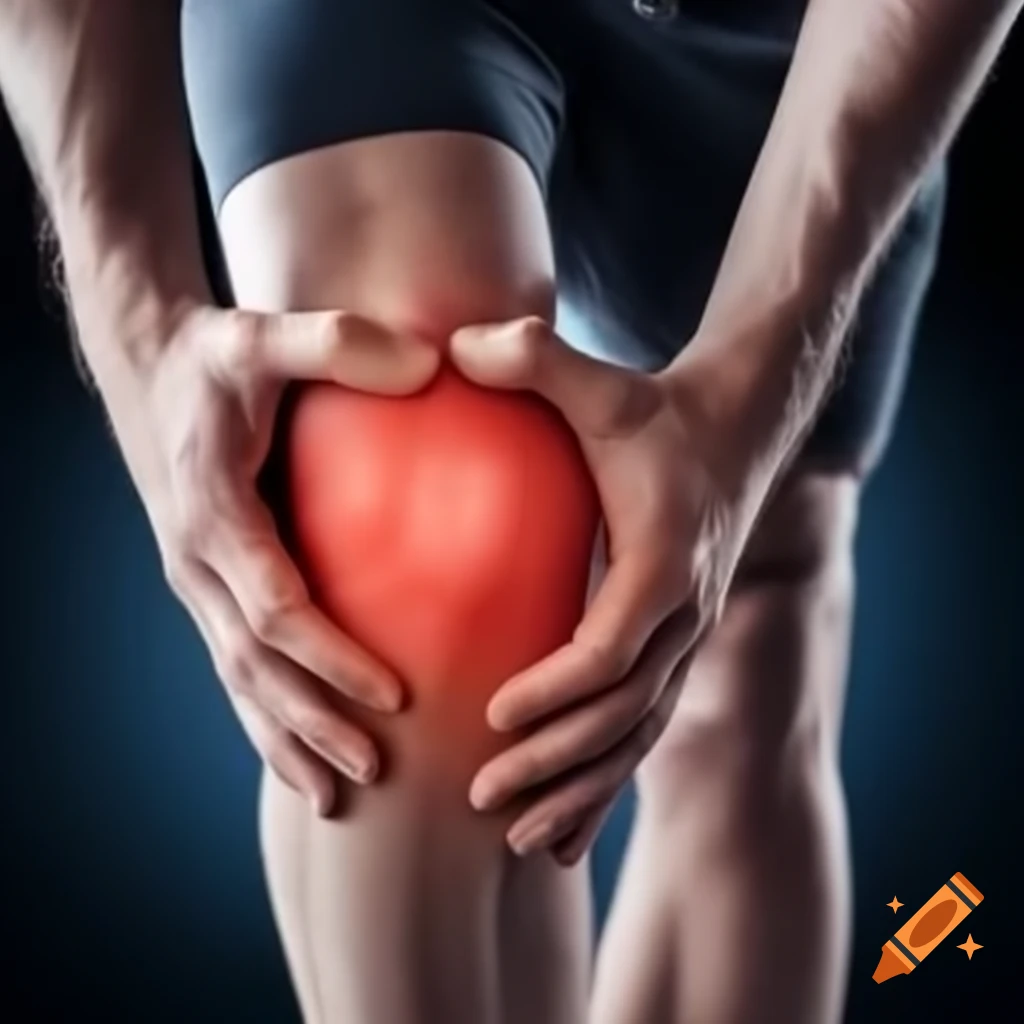 Person experiencing knee pain while jogging