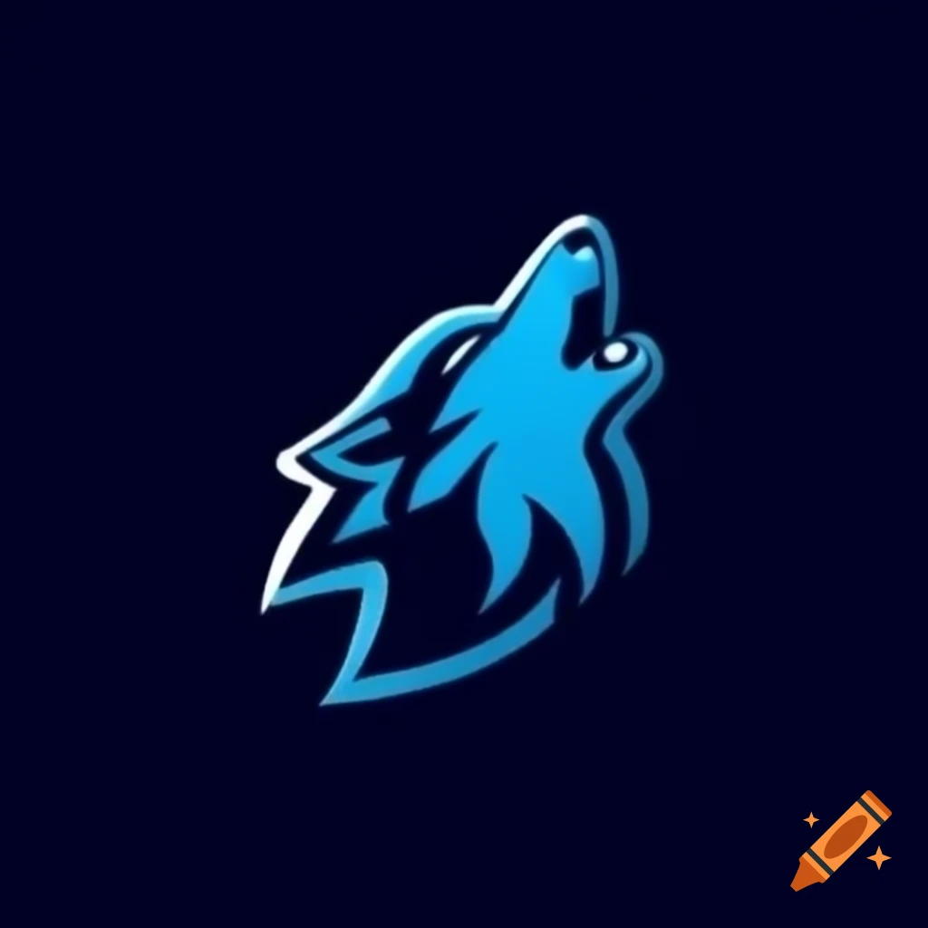 E-sport logo featuring a wolf in dark blue