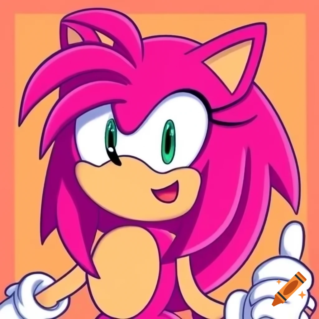 Hot pink female character inspired by Sonic the Hedgehog