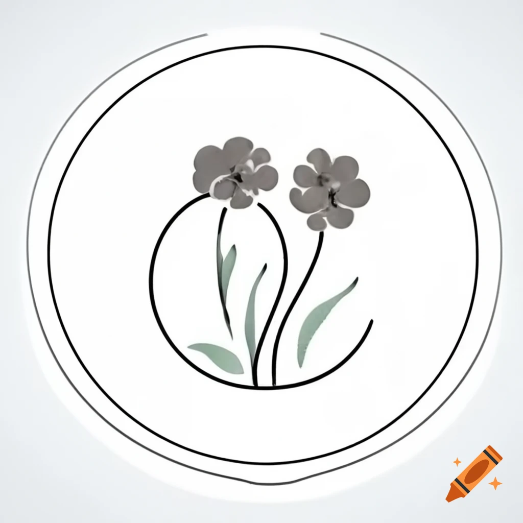 Minimalistic flower stems of Primula veris in taijitu pattern on bright backdrop