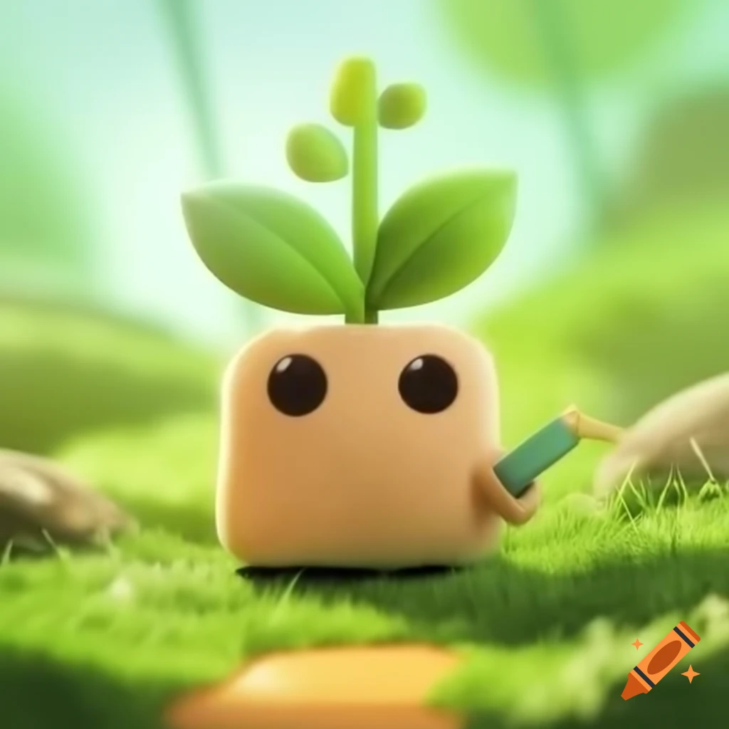 Cute strong character symbolizing nature and sustainable development