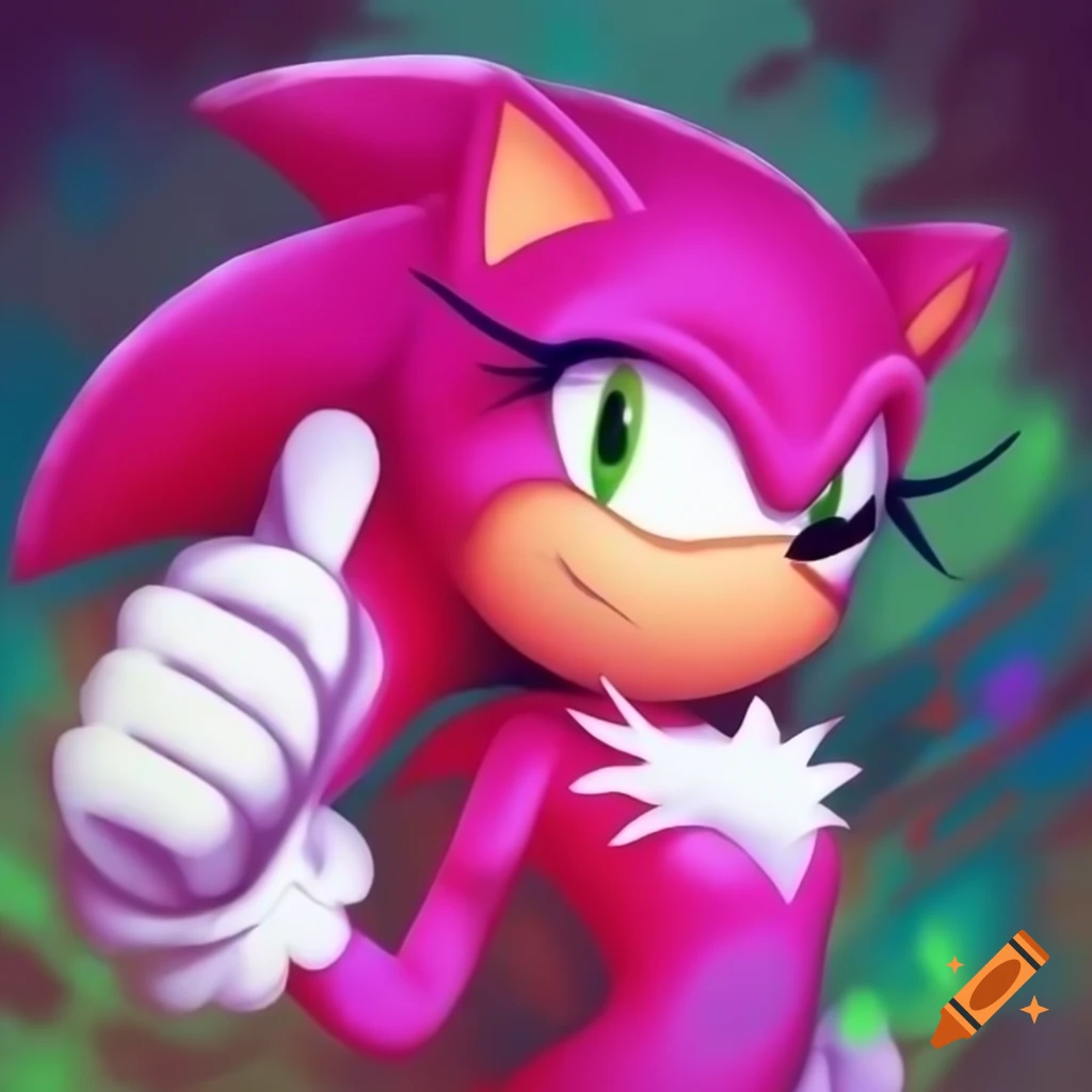 Hot pink female character inspired by sonic the hedgehog on craiyon