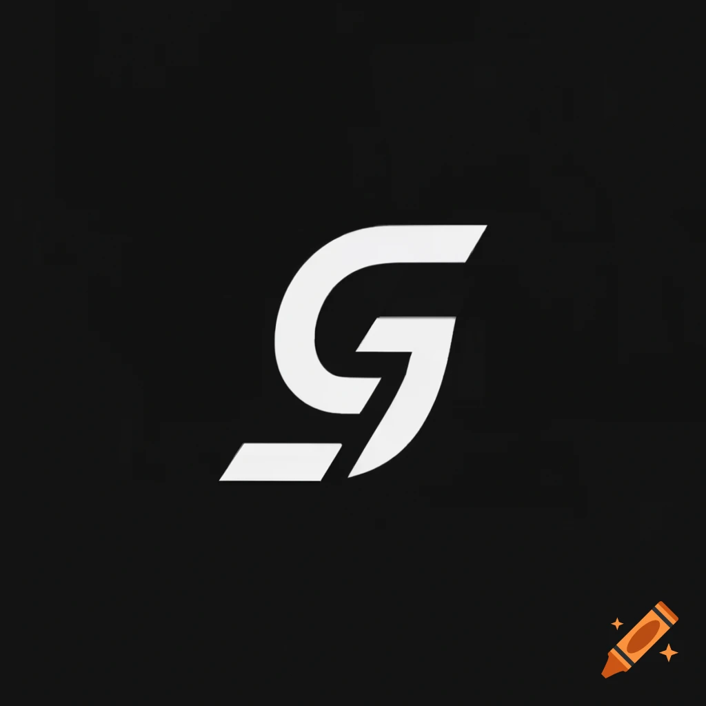 Minimalist graphic symbol featuring letter 'G' in negative space on black background
