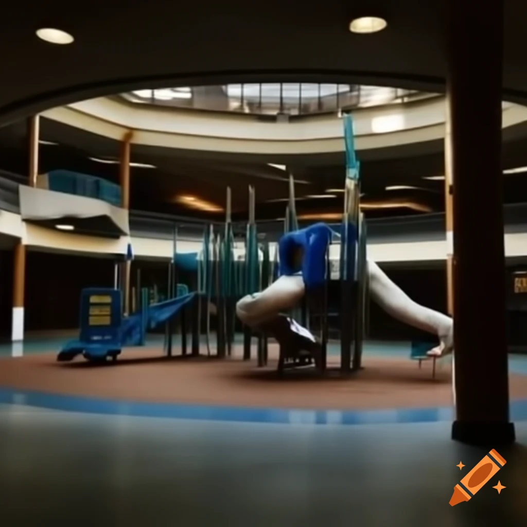 Indoor playground in the center of an empty mall