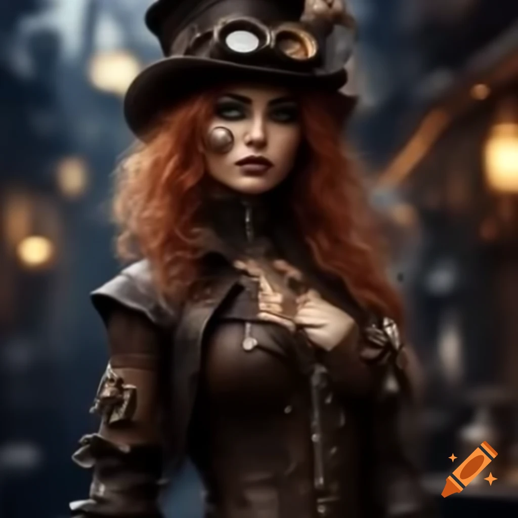 Steampunk artificer woman character design