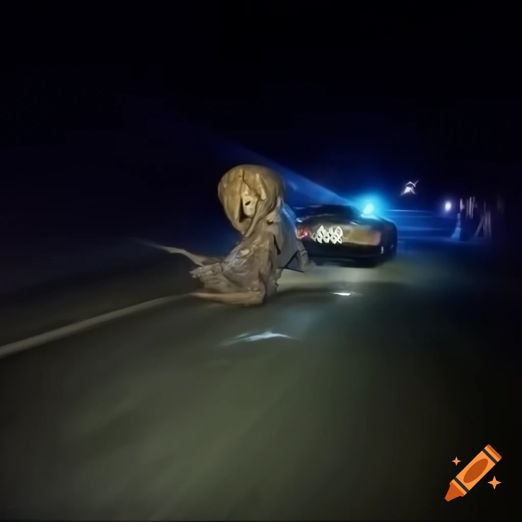 Realistic alien creature with features of various small organisms emerging from darkness