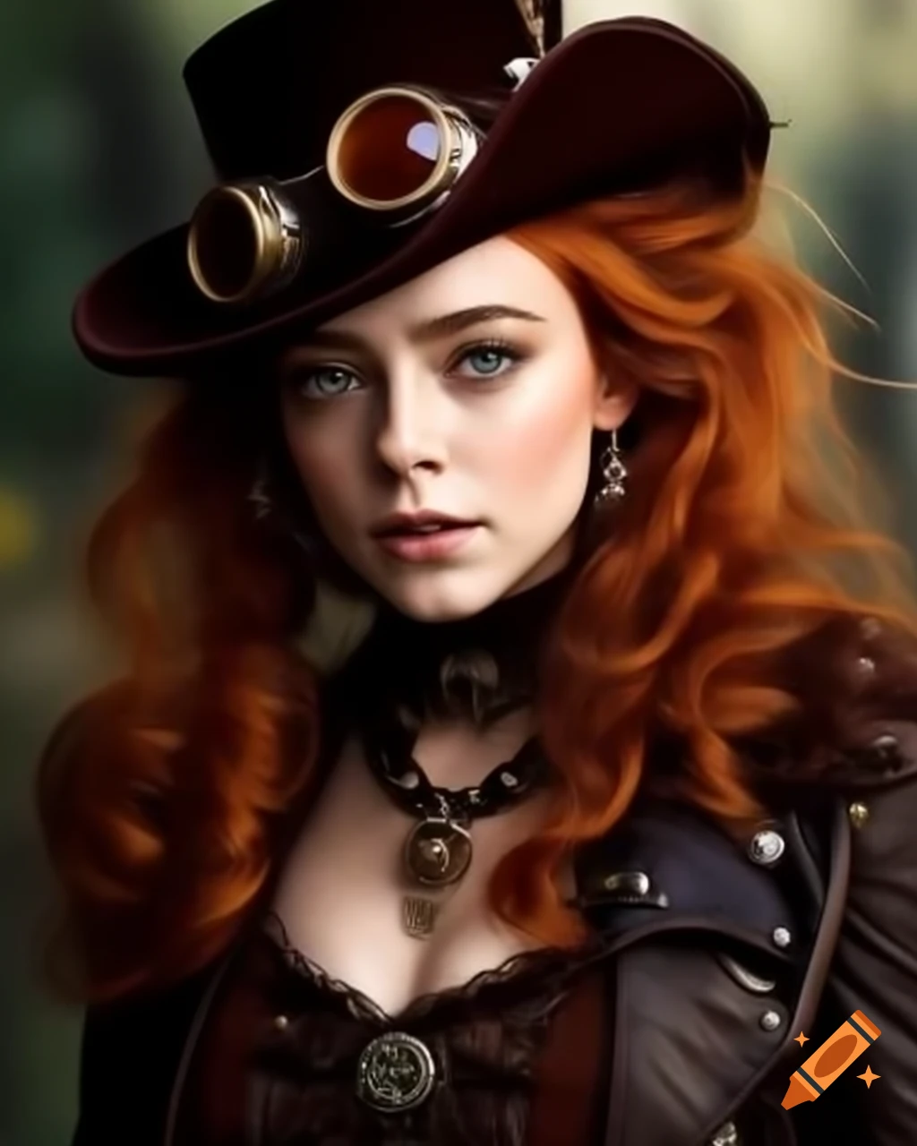 Steam Punk Female Wig Adult Auburn