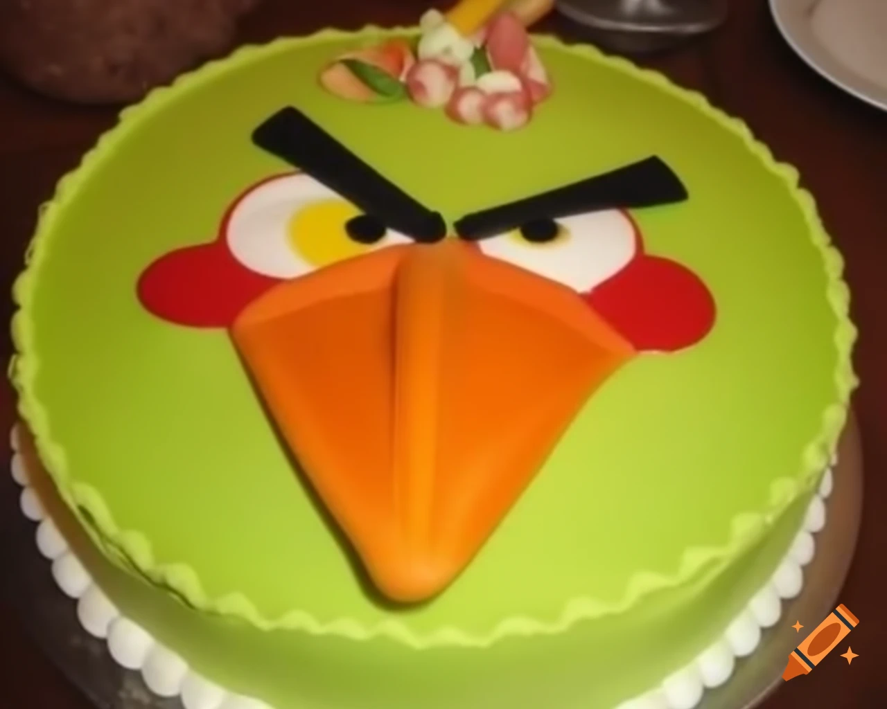 Cake designed as angry birds characters on craiyon