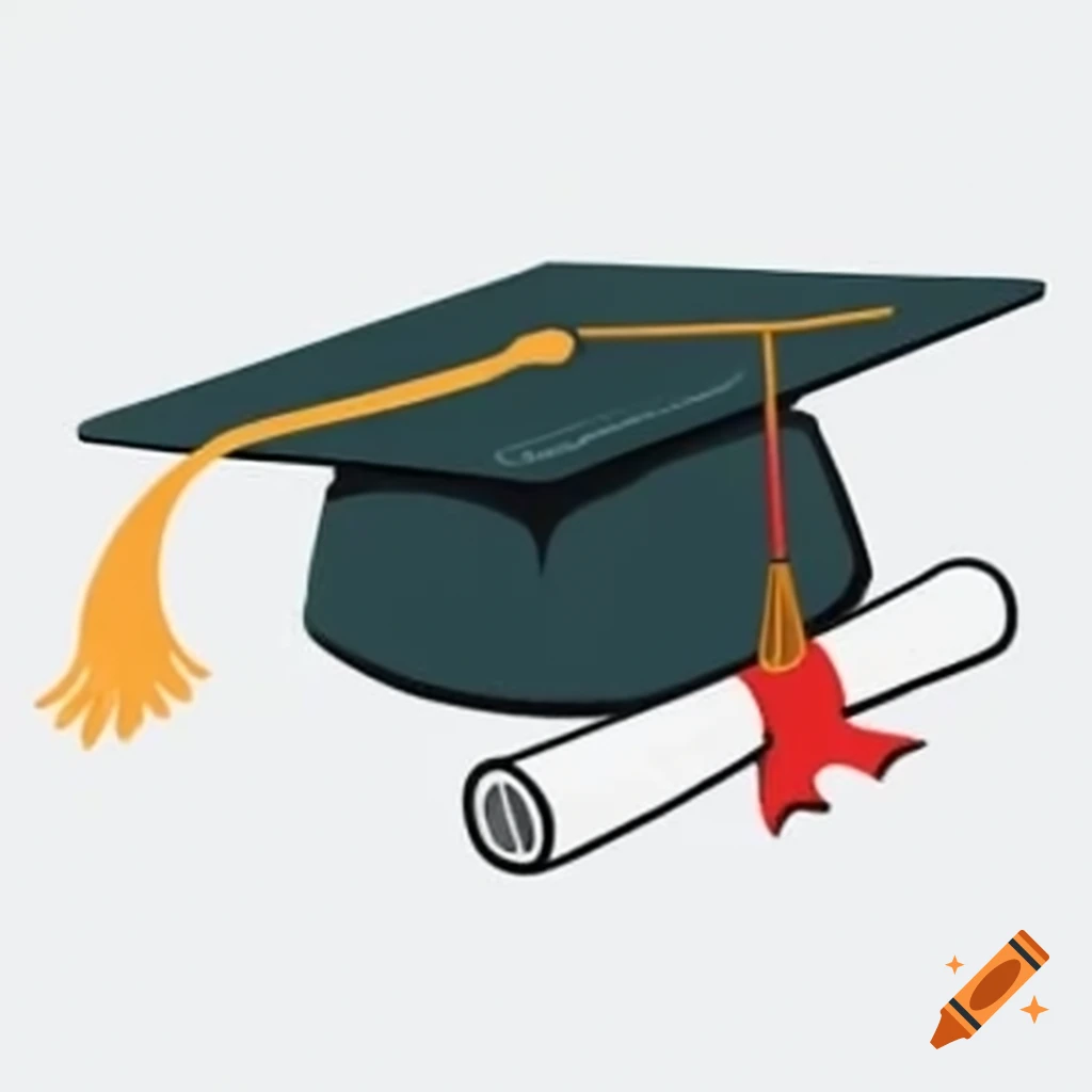 Graduation cap and diploma