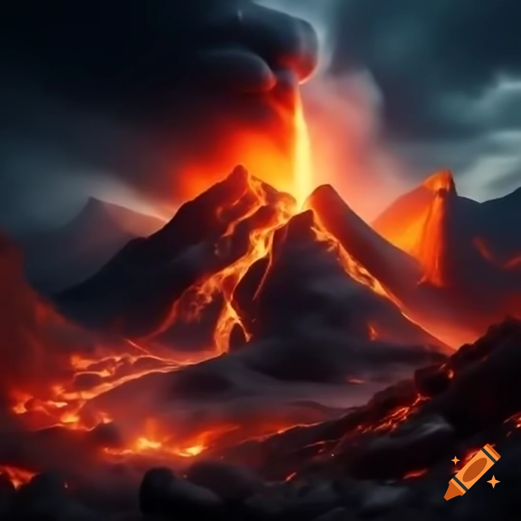 Eruption of lava during an earthquake
