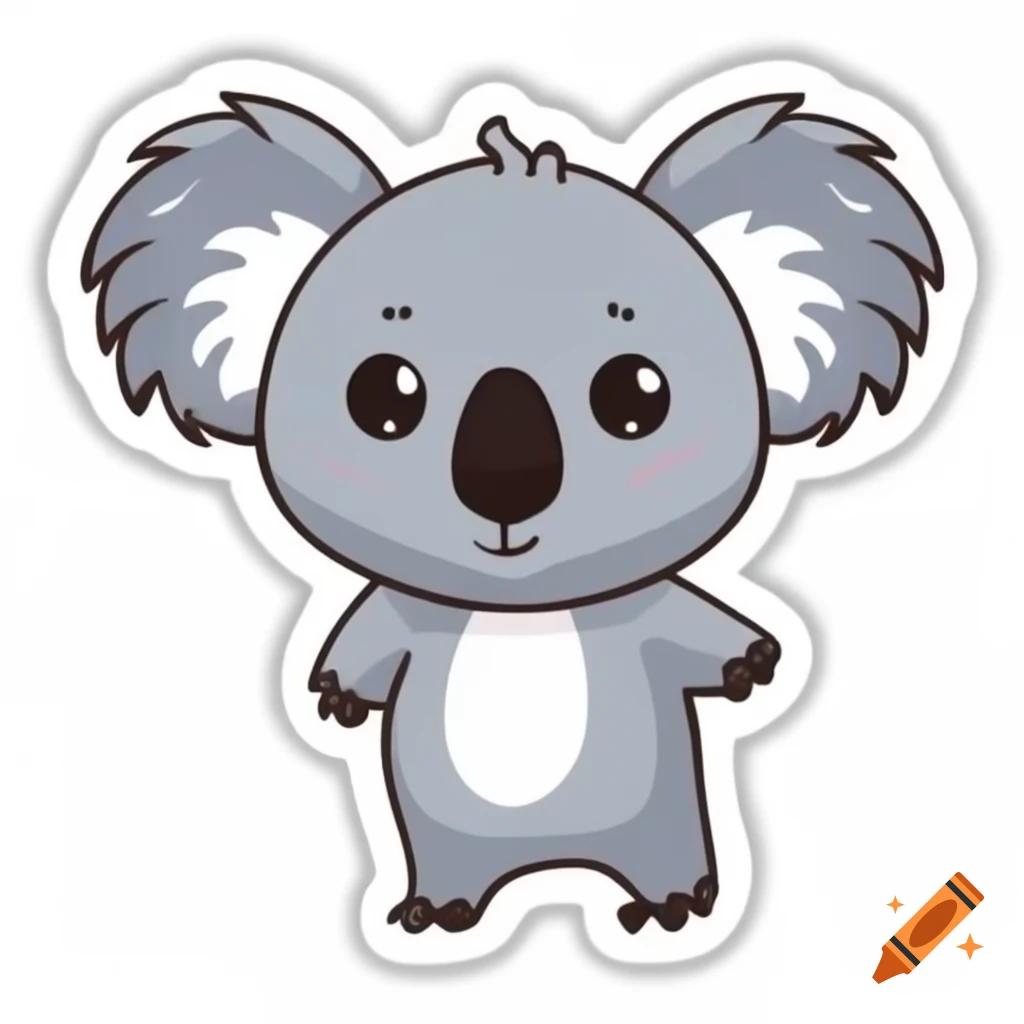 Cute and unique koala sticker design