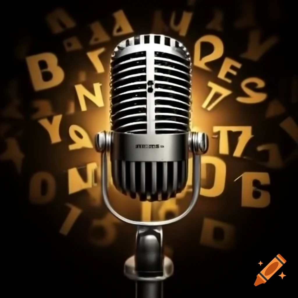 Microphone featuring letters design