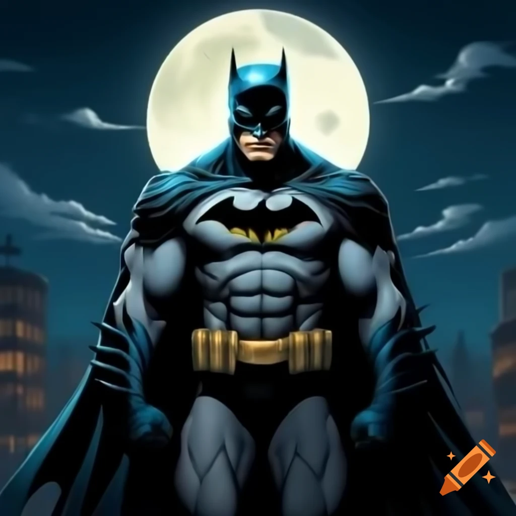 Batman silhouette against a big moon