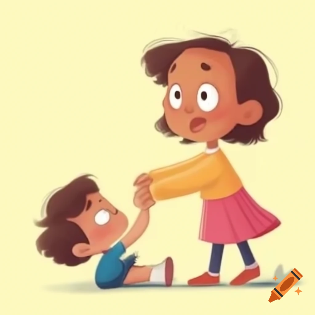 Illustration of a girl and a boy in a moment of conflict