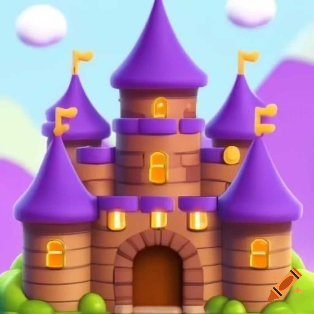 Cartoon style medieval castle for clicker game