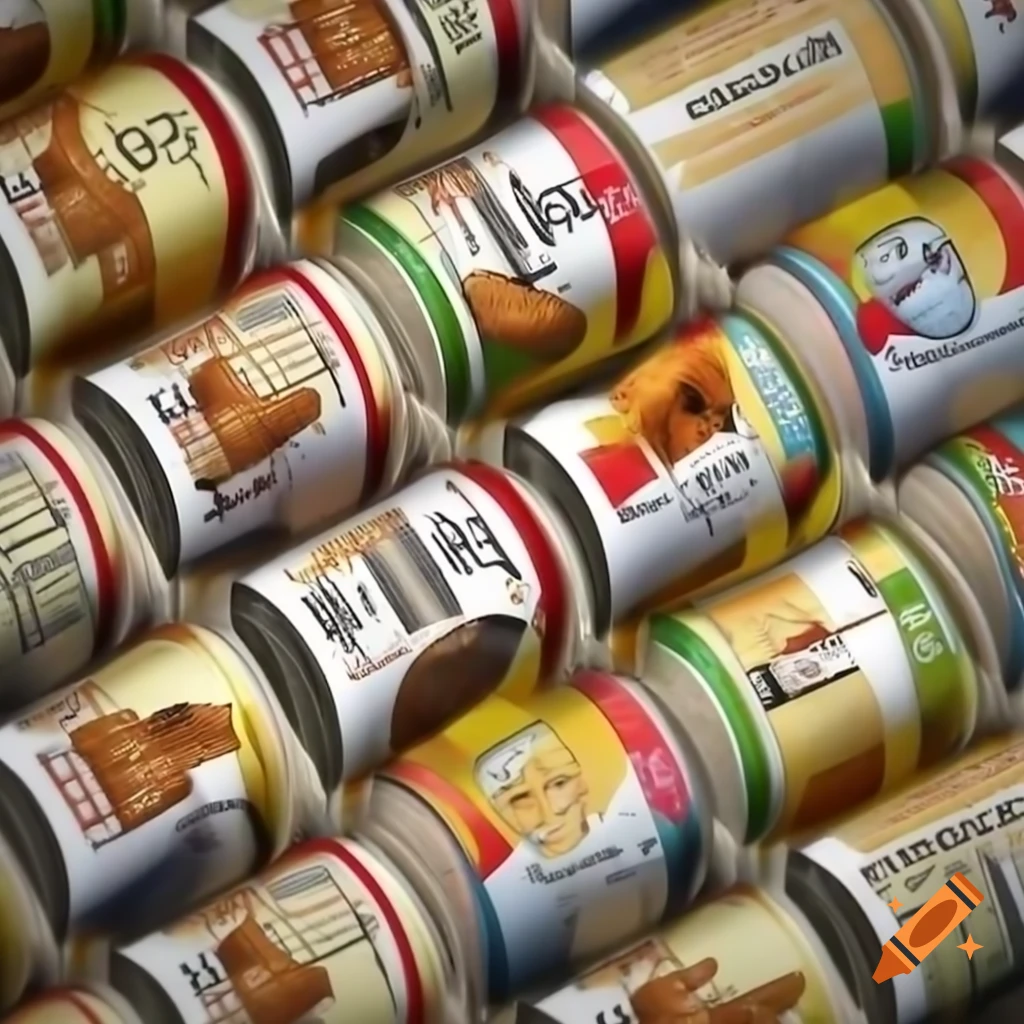 Magazine ad featuring cans of dog food with celebrity image on label