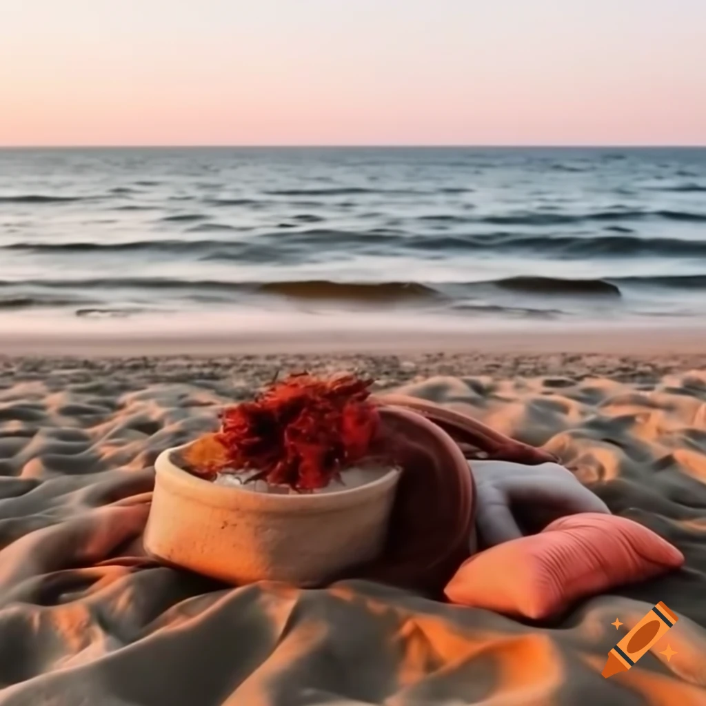 Cozy autumn day at Baltic Sea beach in Germany, hyperrealistic style