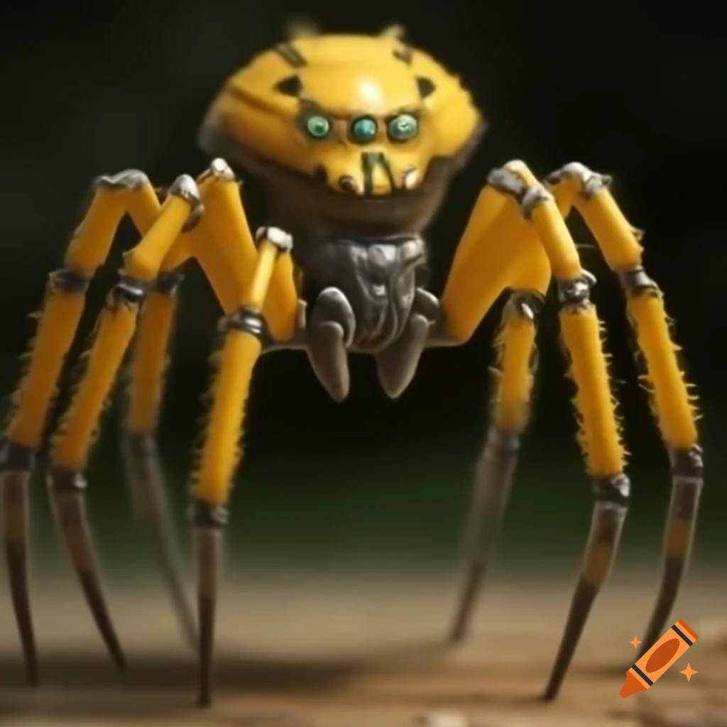 Yellow spider-legged mecha scout