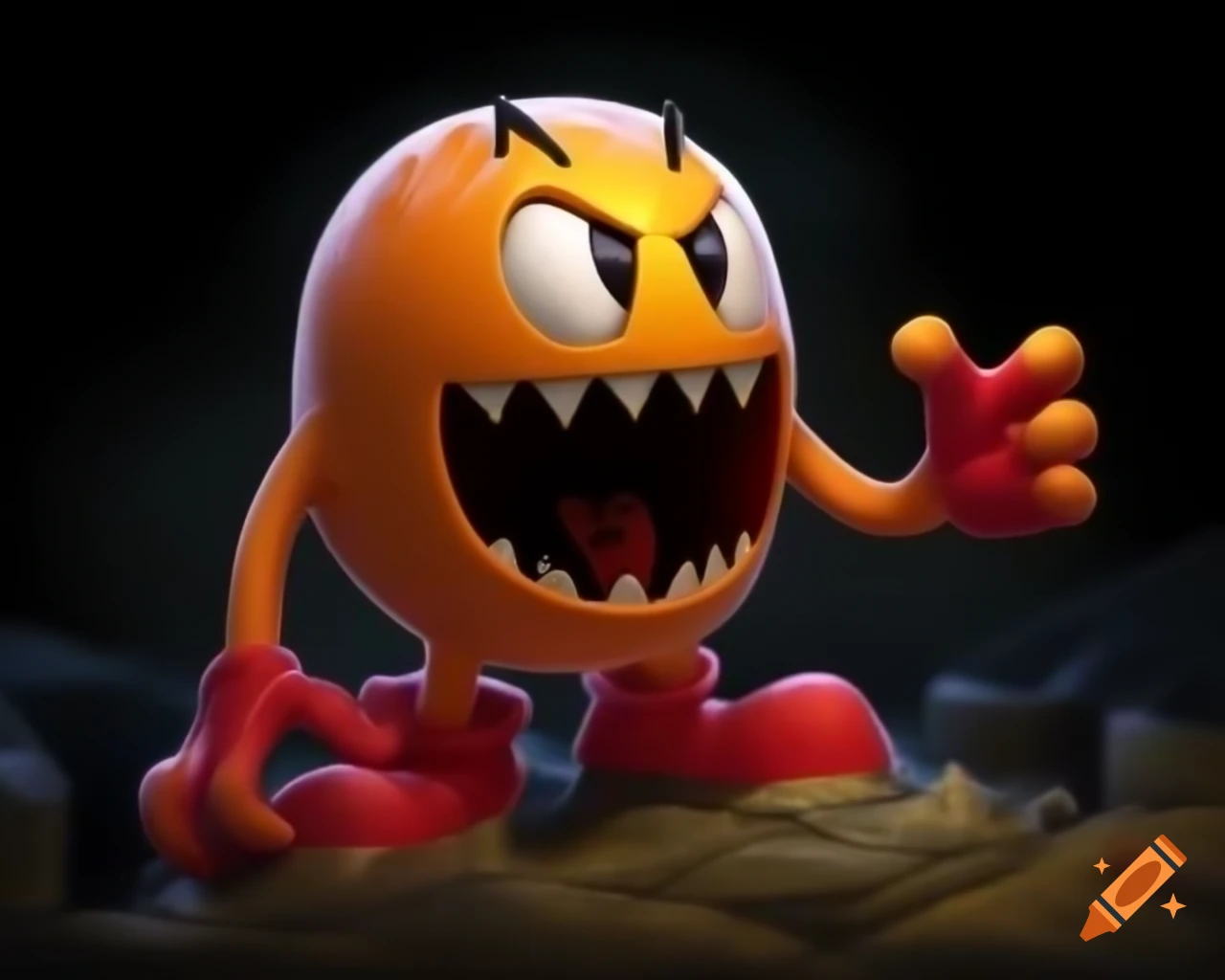 Pacman character in vibrant colors
