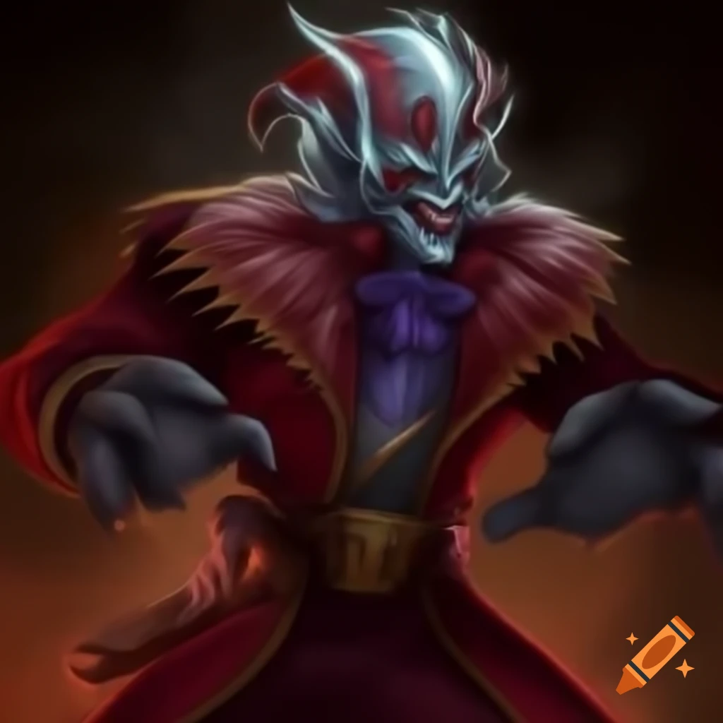 Steampunk-inspired dark clown demon villain from Power Rangers traveling through the multiverse