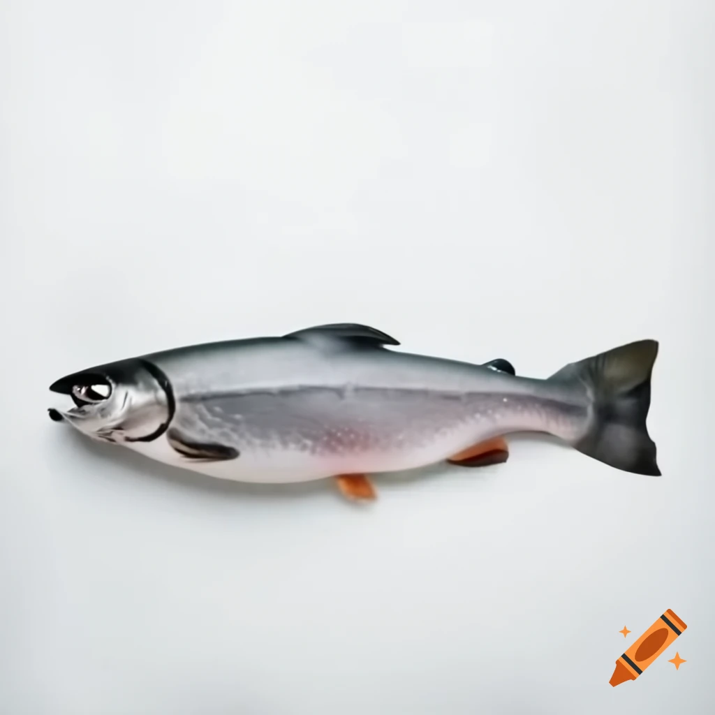 Salmon fish on white background