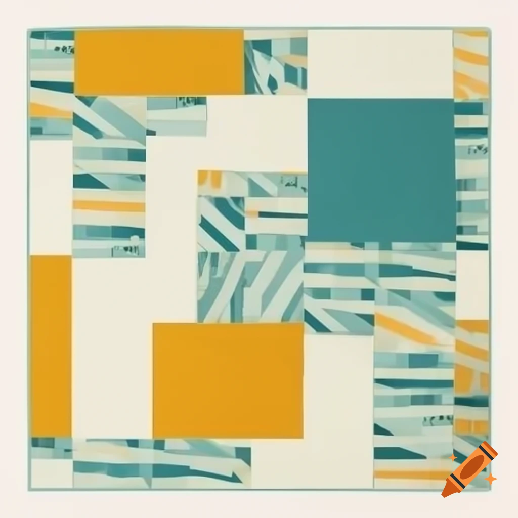 Modern digital design of geometric pattern wall quilt