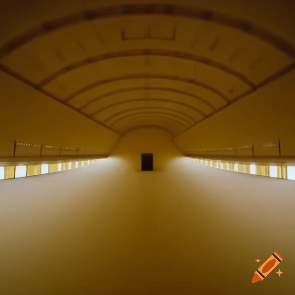 Segmented rooms featuring vintage yellow wallpaper and tan carpet