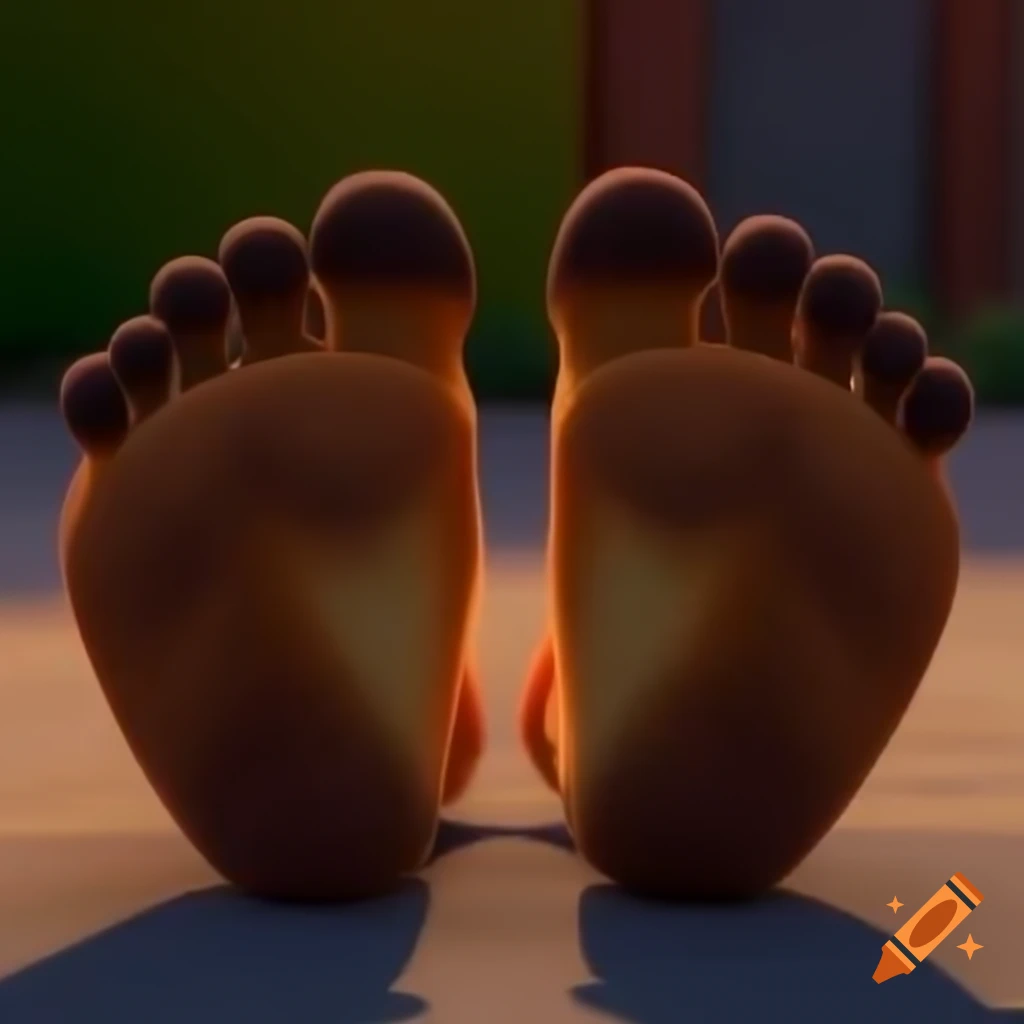 Detailed view of Nick Wilde's fox feet from Zootopia