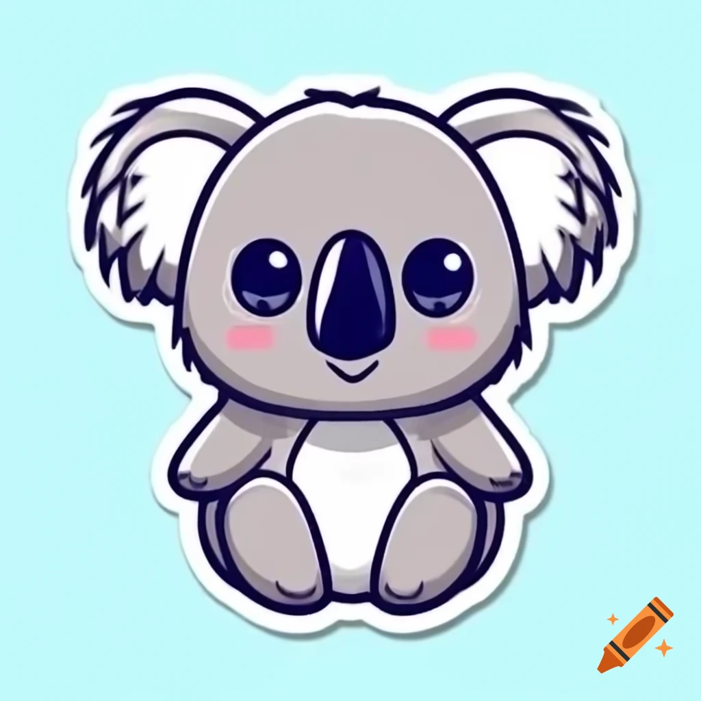 Cute and unique koala sticker design