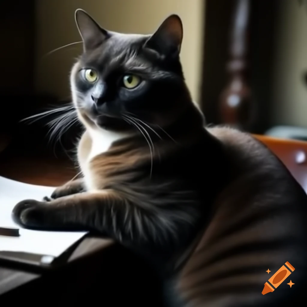 Colorized scene of cats being chased by a businesswoman