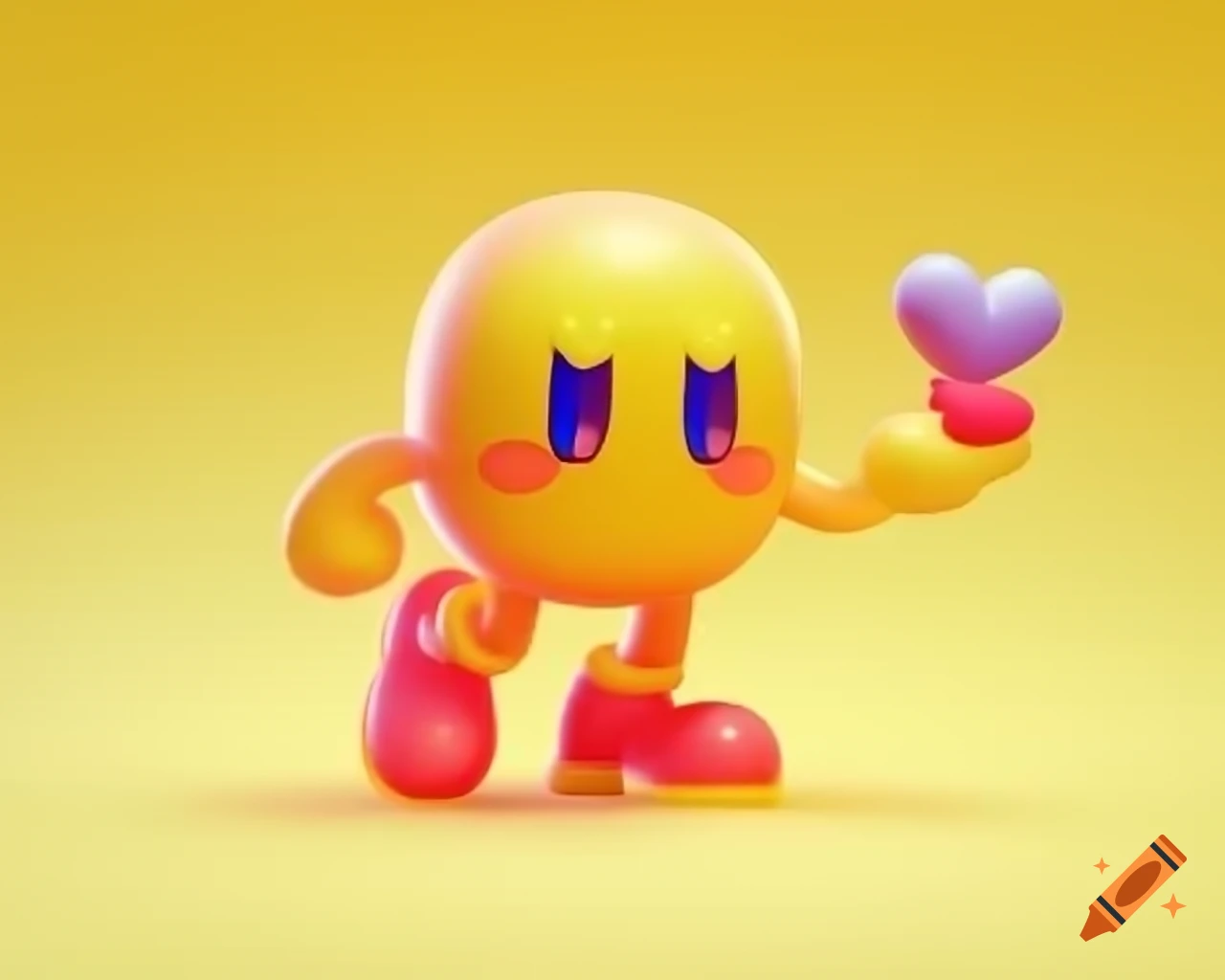 Kawaii 3D pop art rendition of Pacman