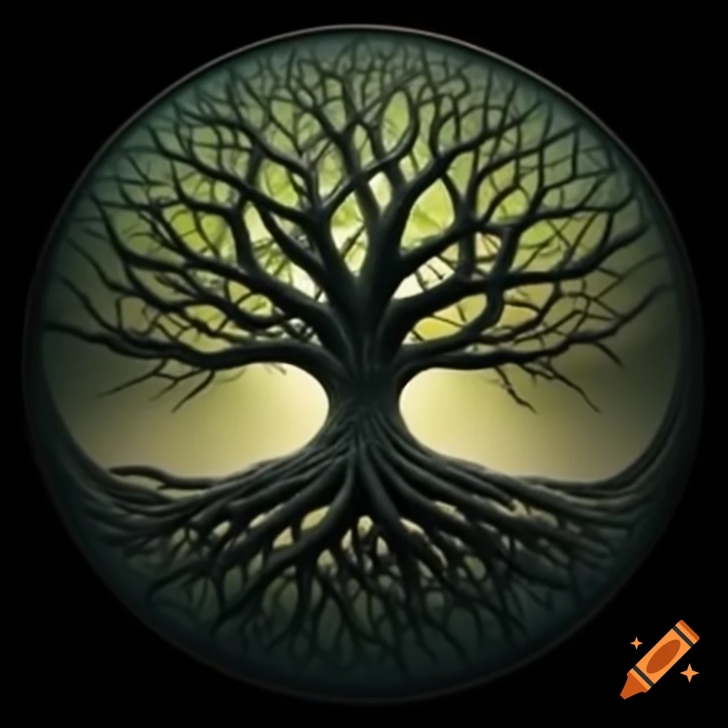 Yggdrasil tree design with no background