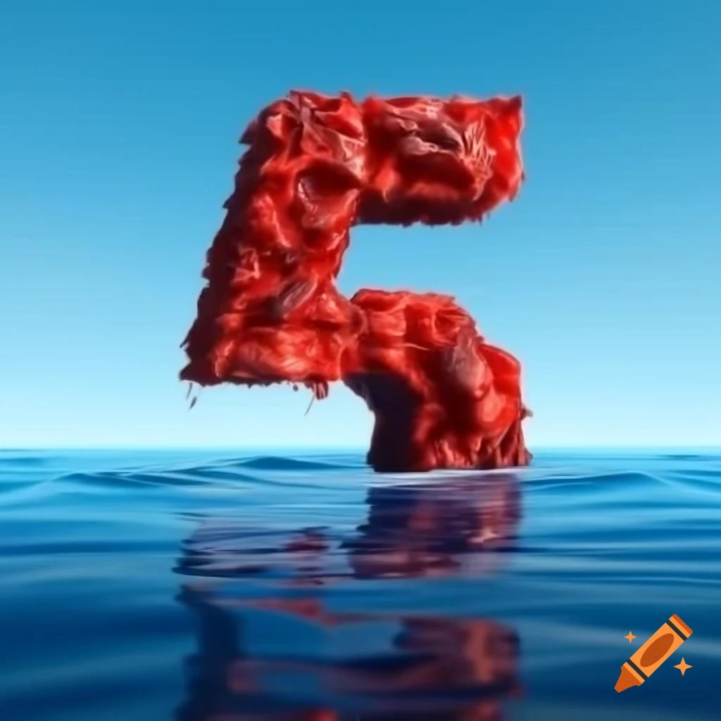 3d number 5 above ocean water with blood and name devara on craiyon