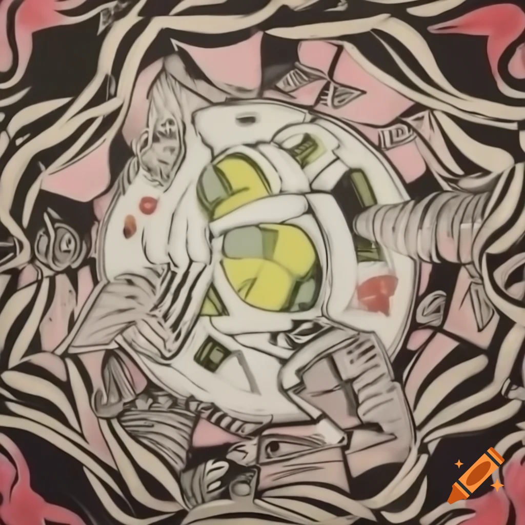 Abstract representation of multiple futures and enemies surrounding
