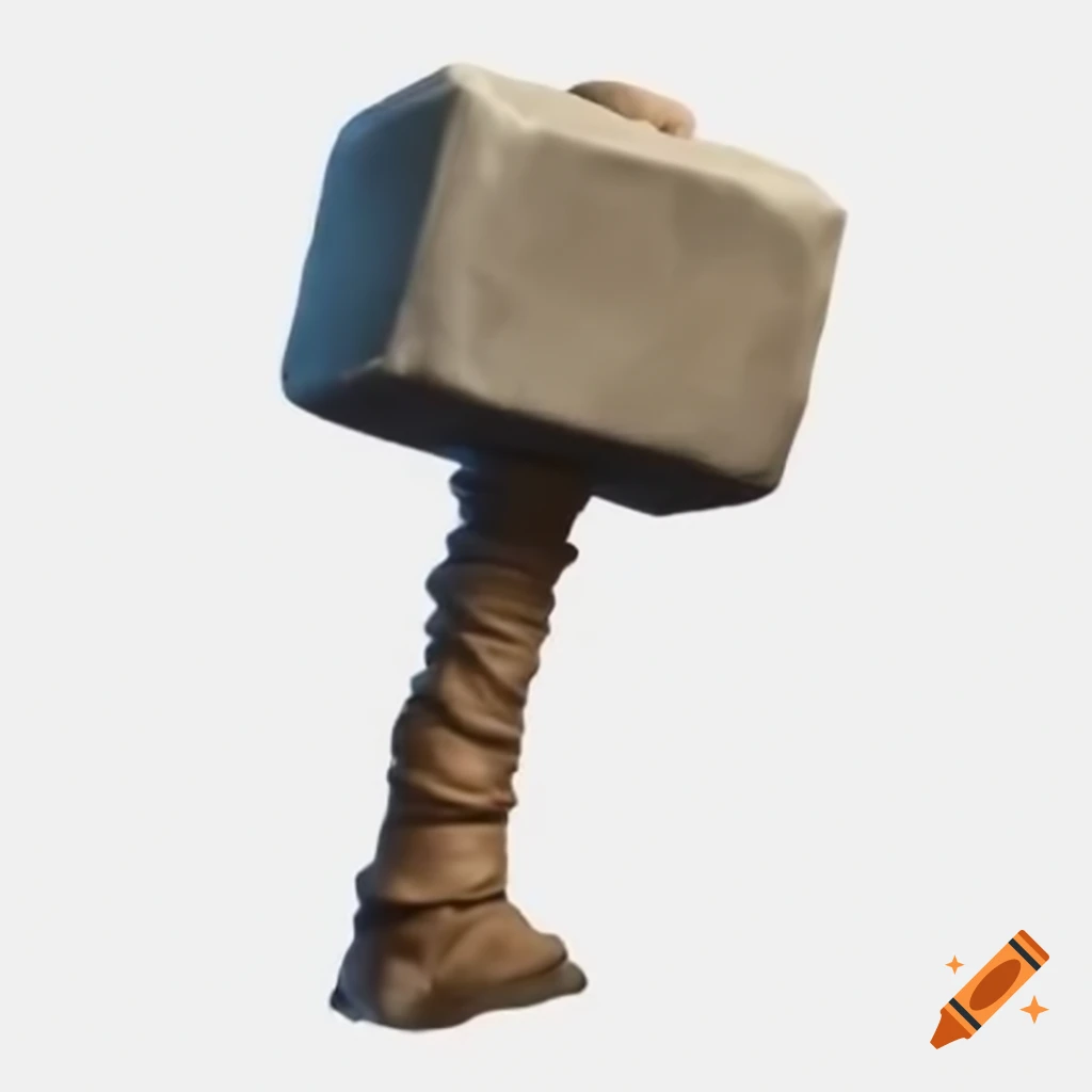 Fantasy stone war hammer on white background