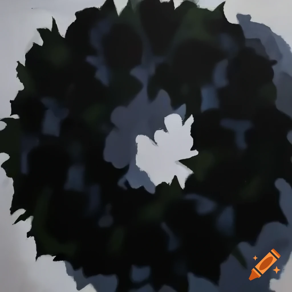 Black funeral wreath painting