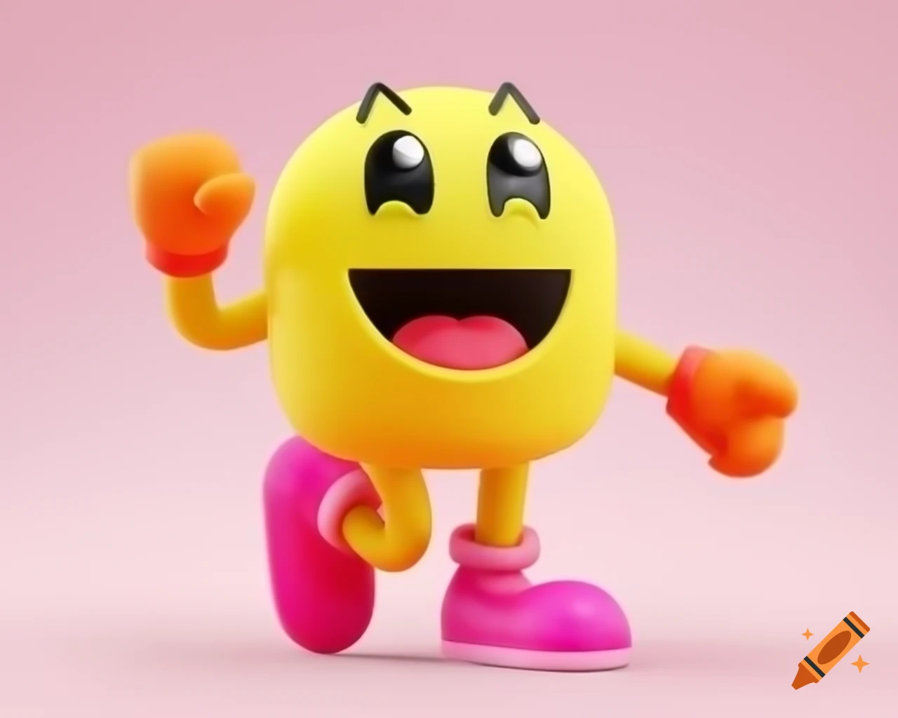 Kawaii 3D pop art rendition of Pacman