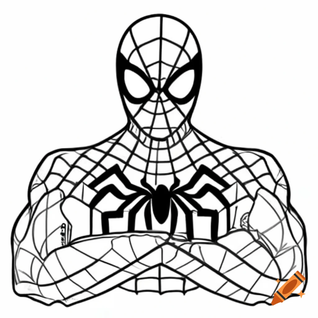 Spider man coloring book page for kids on craiyon
